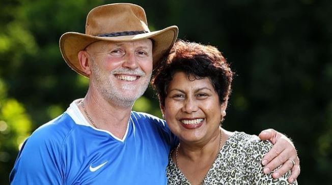 Giorgos Kyrgios with his wife, Norlaila.